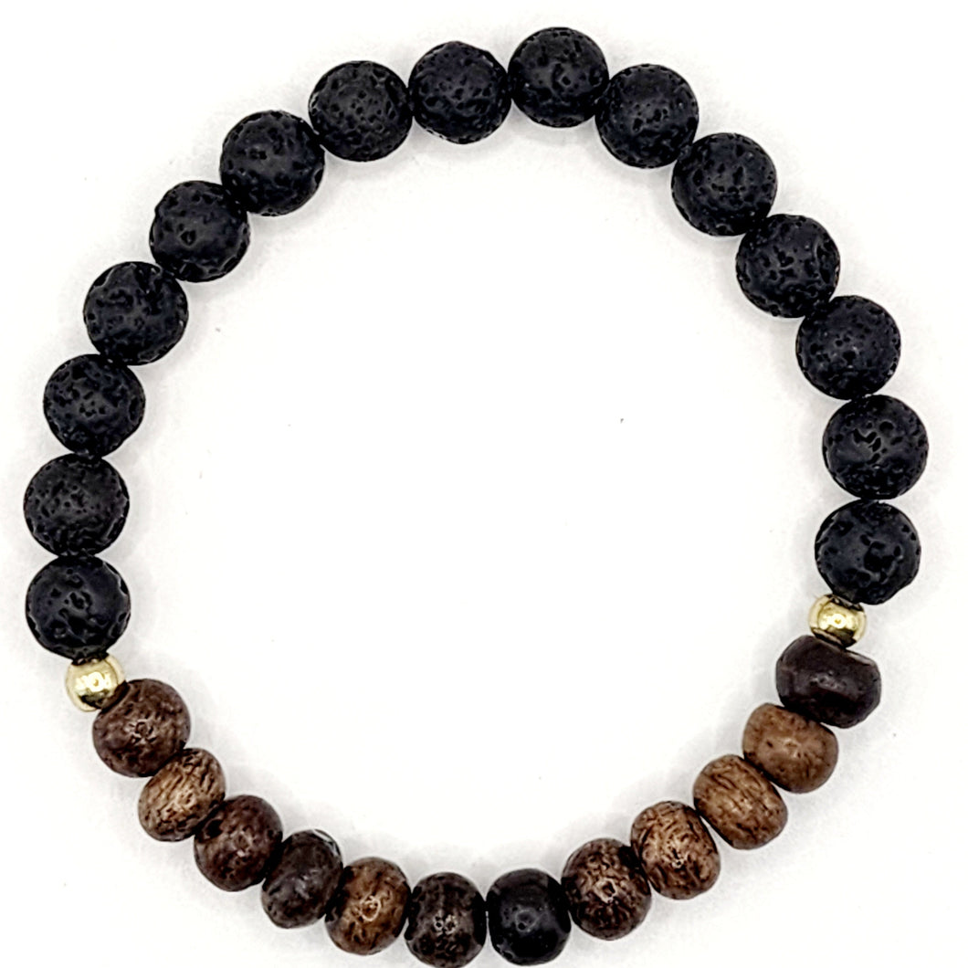 Men's Bracelet - Bone + Lava